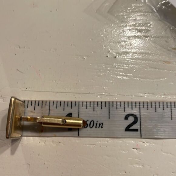 Vintage 60s Krementz square gold filled ribbed engravable bullet back cuff links - Picture 13 of 15